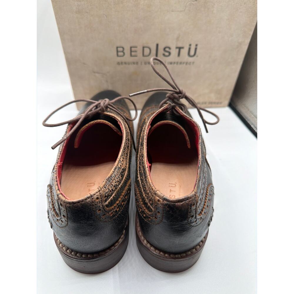 ⭐️ Women’s Bed|Stu Lita Brown Distressed Leather Wingtip Shoes Size 10 Tomboy - Picture 4 of 5